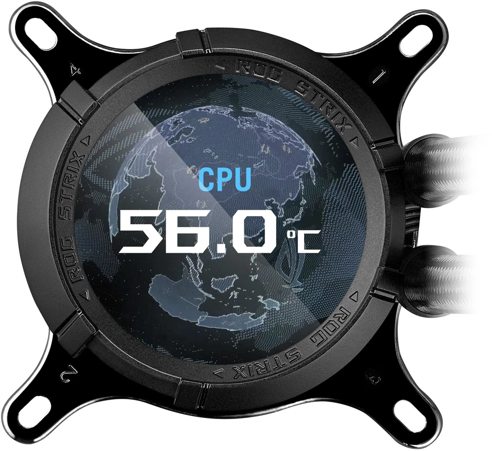 Procesoriaus aušinimo vandeniu sistema ASUS ROG STRIX LC III 360 ARGB LCD, Juodos spalvos