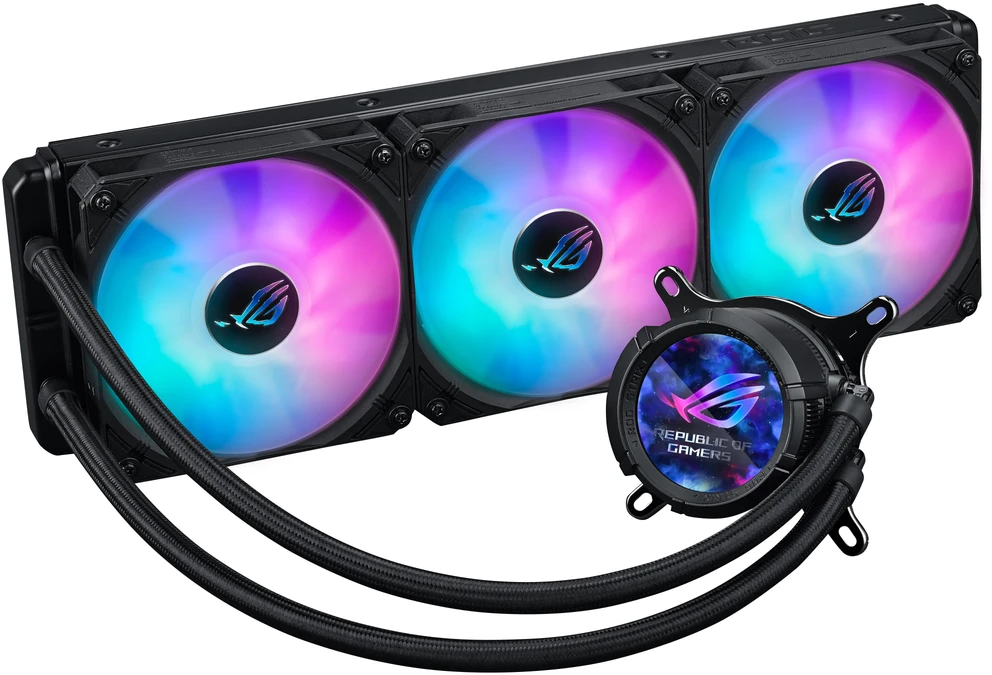 Procesoriaus aušinimo vandeniu sistema ASUS ROG STRIX LC III 360 ARGB LCD, Juodos spalvos