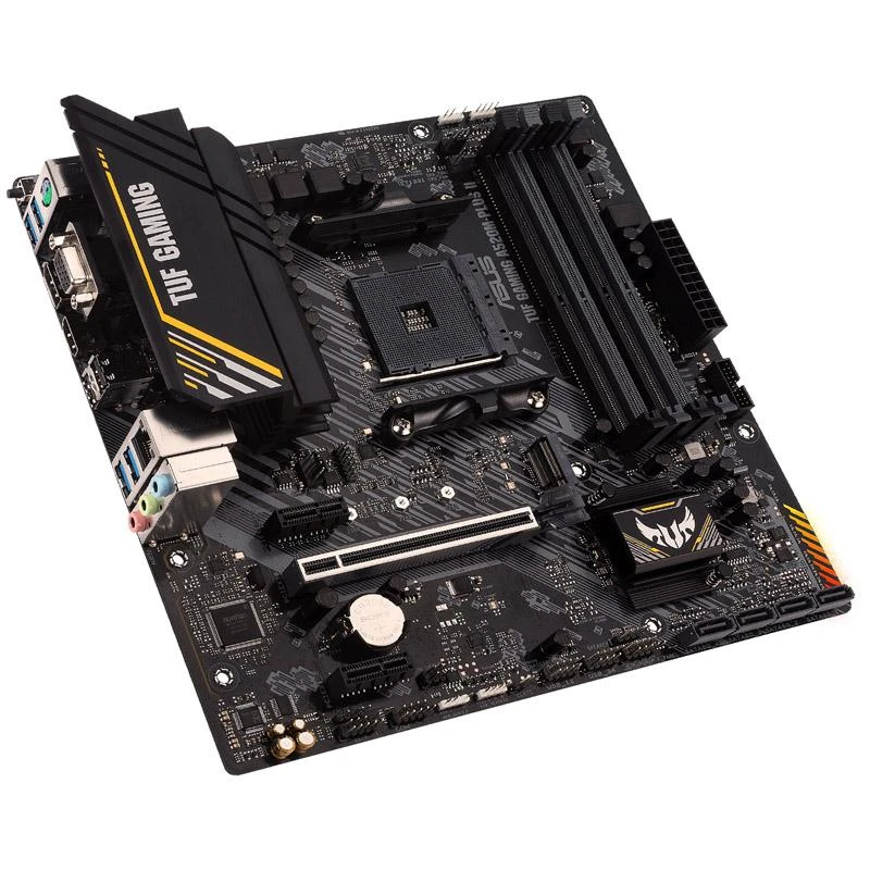 Pagrindinė plokštė Asus | TUF GAMING A520M-PLUS II | Procesorių šeima AMD | Procesoriaus lizdas AM4 | DDR4 DIMM | Atminties lizdai 4 | Palaikomos standžiojo disko sąsajos SATA, M.2 | SATA jungčių skaičius 4 | Lustų rinkinys AMD A520 | Mikro ATX