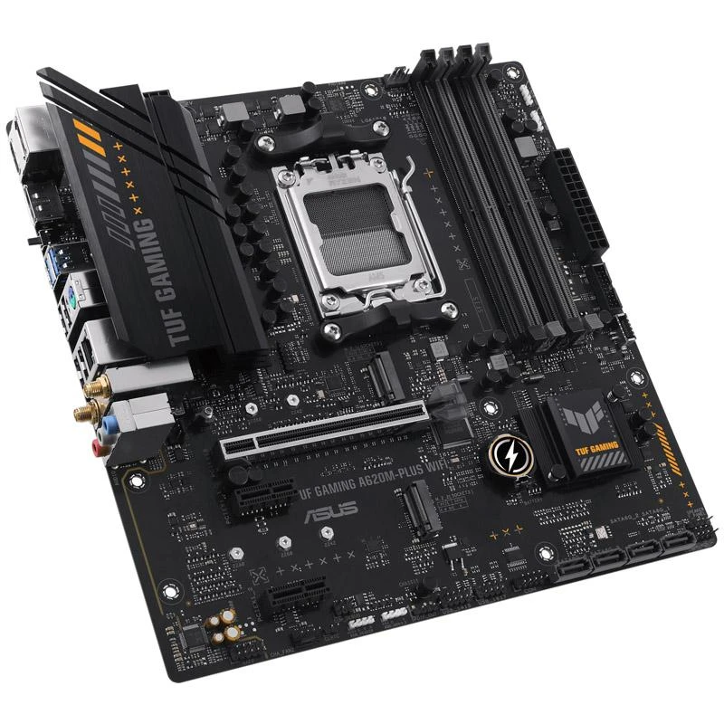 Pagrindinė plokštė Asus | TUF GAMING A620M-PLUS WIFI | Procesorių šeima AMD | Procesoriaus lizdas AM5 | DDR5 DIMM | Atminties lizdai 4 | Palaikomos standžiojo disko sąsajos SATA, M.2 | SATA jungčių skaičius 4 | Lustų rinkinys AMD A620 | Mikro-ATX