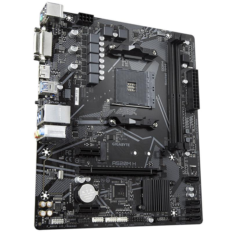 Pagrindinė plokštė Gigabyte | A520M H 1.0 | Processor family AMD | Processor socket AM4 | DDR4 DIMM | Atminties lizdai 2 | Chipset AMD A | Micro ATX