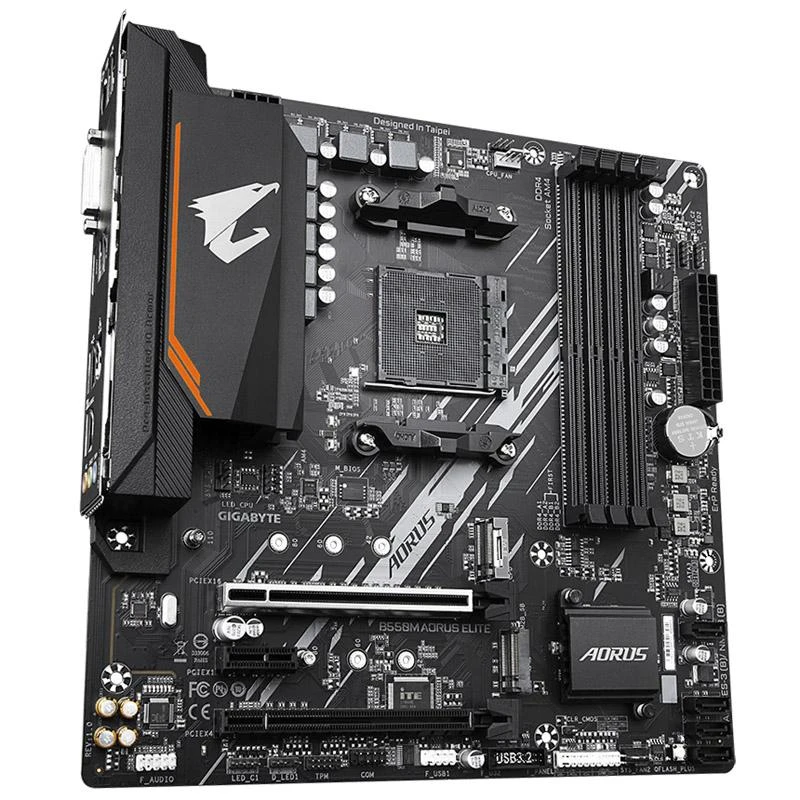 Pagrindinė plokštė Gigabyte B550M AORUS Elite/AM4/Micro-ATX/Memory DDR4/Atminties lizdai 4/1xPCI-Express 3.0 1x/1xPCI-Express 3.0 4x/1xPCI-Express 4.0 16x/2xM.2/1xDVI-D/1xHDMI/2xAudio-In/1xAudio-Out/4xUSB 2.0/4xUSB 3.2/1xPS/2/1xRJ45