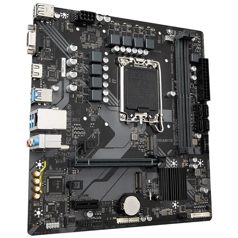 Pagrindinė plokštė „Gigabyte“ | B760M H DDR4 1.0 M/B | Procesorių šeima „Intel“ | Procesoriaus lizdas LGA1700 | DDR4 DIMM | Atminties lizdai 2 | Palaikomos standžiojo disko sąsajos SATA, M.2 | SATA jungčių skaičius 4 | Lustų rinkinys „Intel B760 Express“ | „Micro ATX“