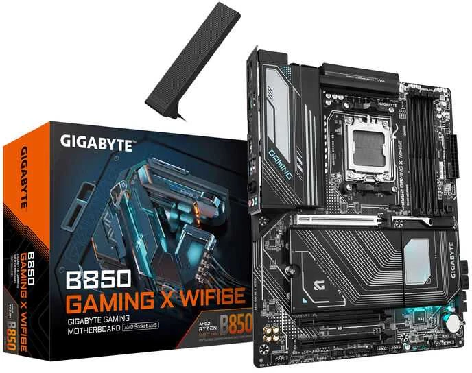 Pagrindinė plokštė Gigabyte B850 GAMING X WIFI6E | Procesorių šeima AMD | Procesoriaus lizdas AM5 | DDR5 | Palaikomos standžiojo disko sąsajos SATA, M.2 | SATA jungčių skaičius 4