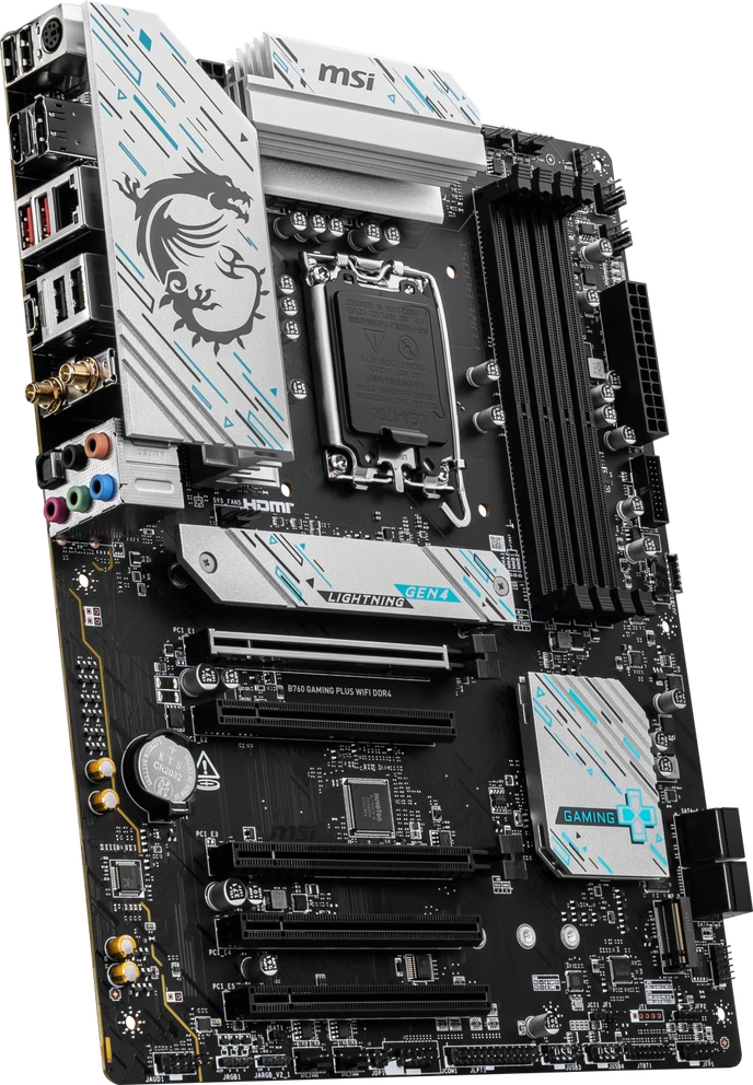 MSI B760 GAMING PLUS WIFI DDR4 | Procesorių šeima Intel | Procesoriaus lizdas LGA1700 | DDR4 | Palaikomos standžiojo disko sąsajos SATA, M.2 | SATA jungčių skaičius 4