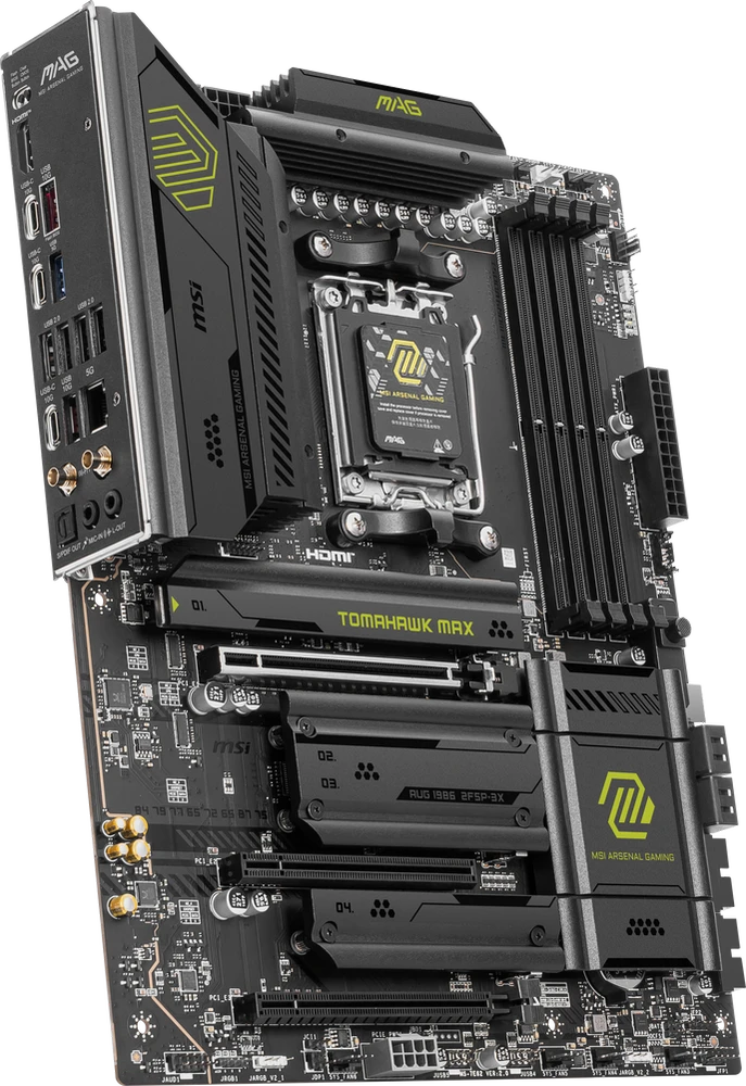 Pagrindinė plokštė MSI MAG B850 TOMAHAWK MAX WIFI | AMD B850 | SAM5 | ATX | Atmintis DDR5 | Atminties lizdai 4 | 3x PCI Express 16x | 4x M.2 | 1x HDMI