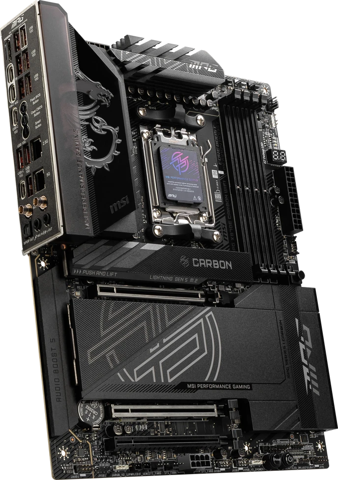 Pagrindinė plokštė MSI procesorių šeima AMD | Procesoriaus lizdas AM5 | DDR5 UDIMM | Palaikomos standžiojo disko sąsajos SATA, M.2 | SATA jungčių skaičius 4