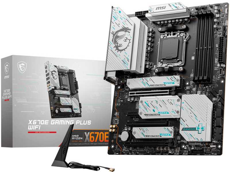 Pagrindinė plokštė MSI | X670E GAMING PLUS WIFI | Procesorių šeima AMD | Procesoriaus lizdas AM5 | DDR5 | Palaikomos standžiojo disko sąsajos SATA, M.2 | SATA jungčių skaičius 4