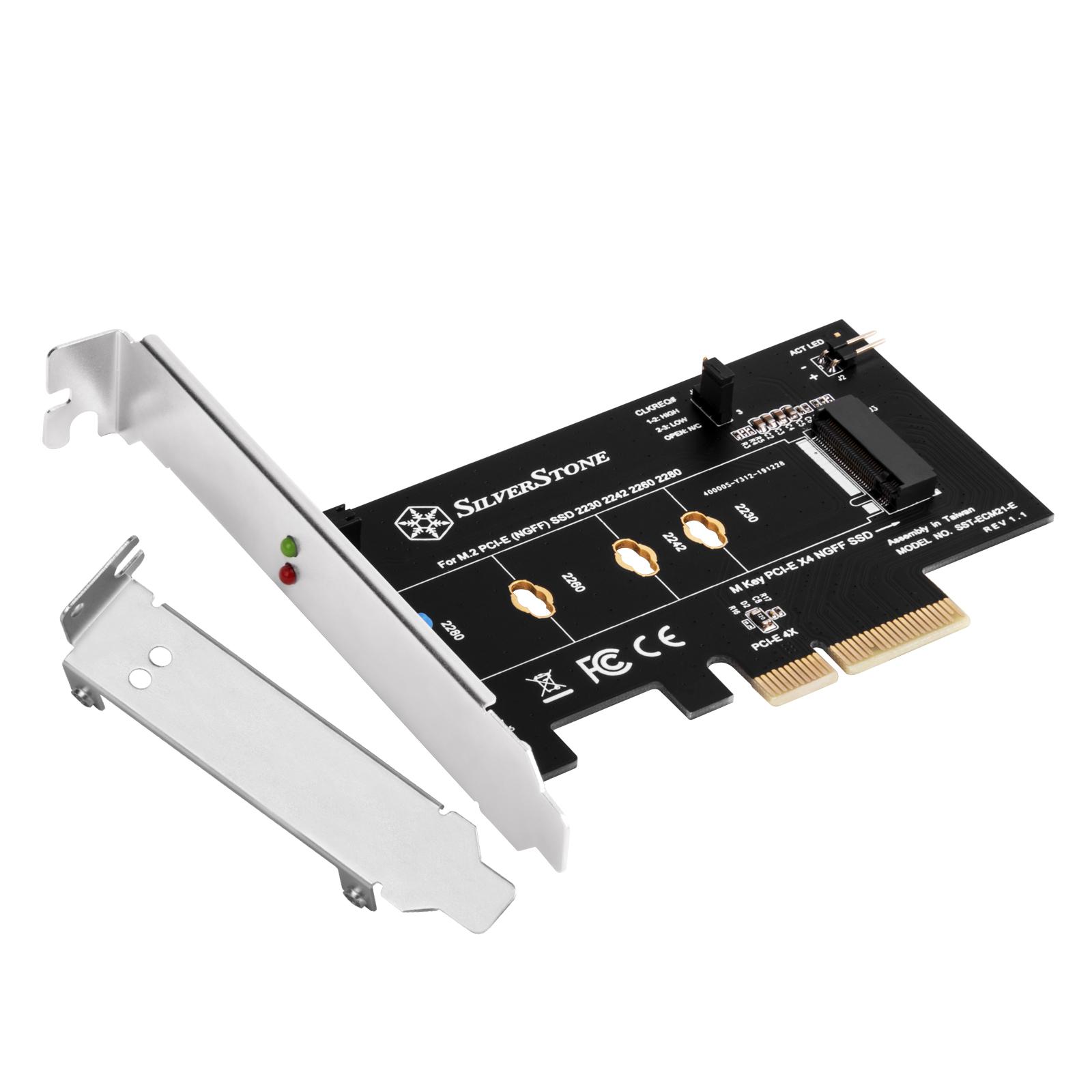 Kontrolierius SilverStone PCIE 3, 0 x 4 - M.2 PCIE M raktas (SST-ECM21-E)