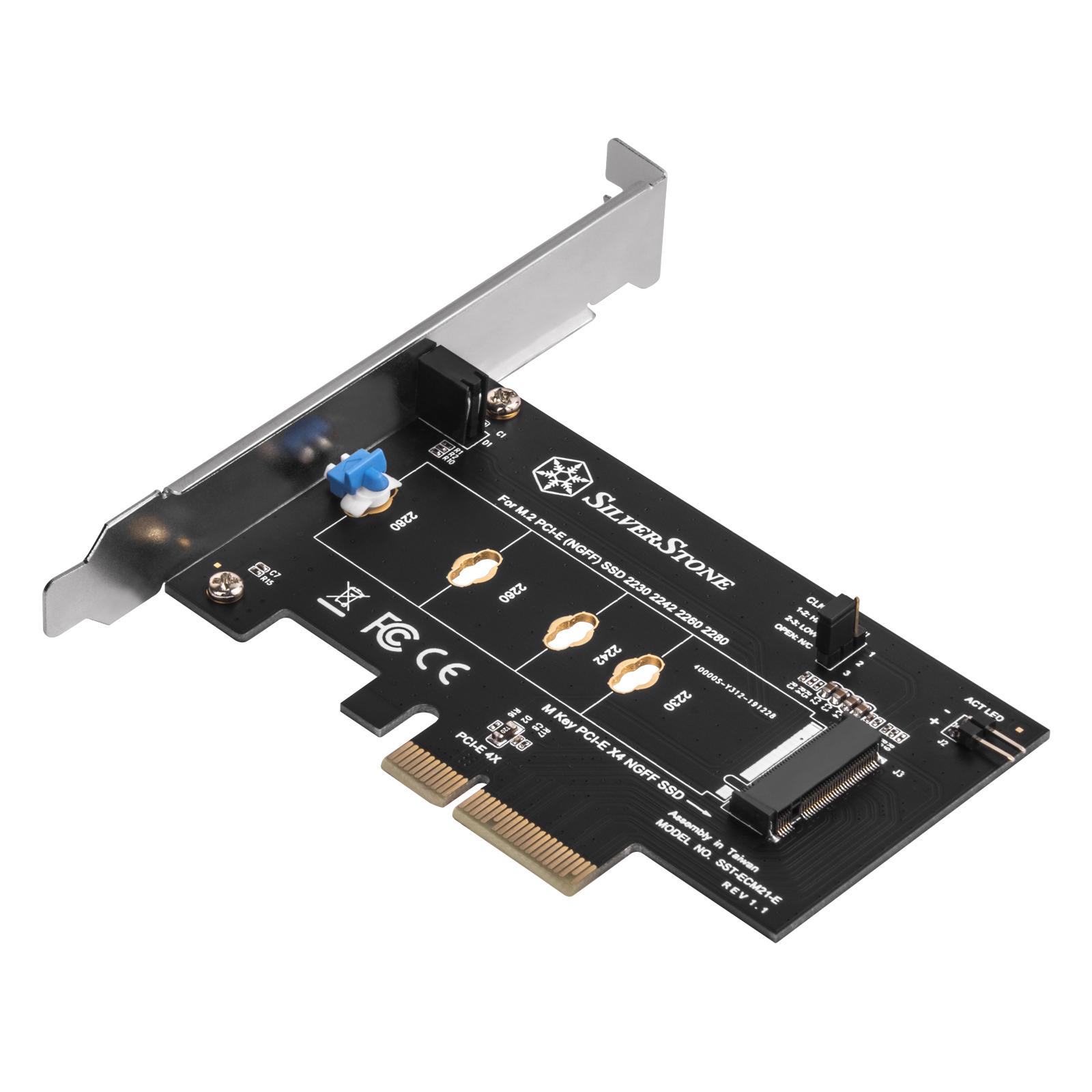 Kontrolierius SilverStone PCIE 3, 0 x 4 - M.2 PCIE M raktas (SST-ECM21-E)