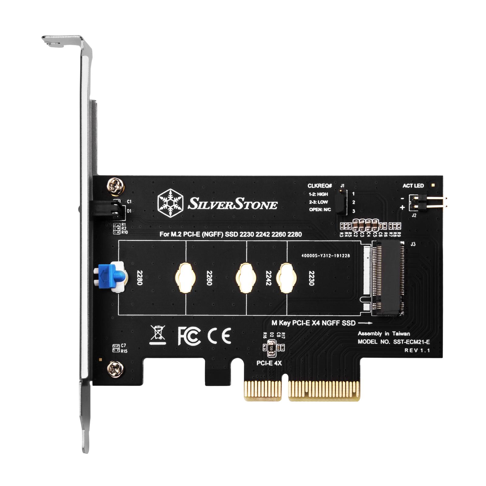 Kontrolierius SilverStone PCIE 3, 0 x 4 - M.2 PCIE M raktas (SST-ECM21-E)