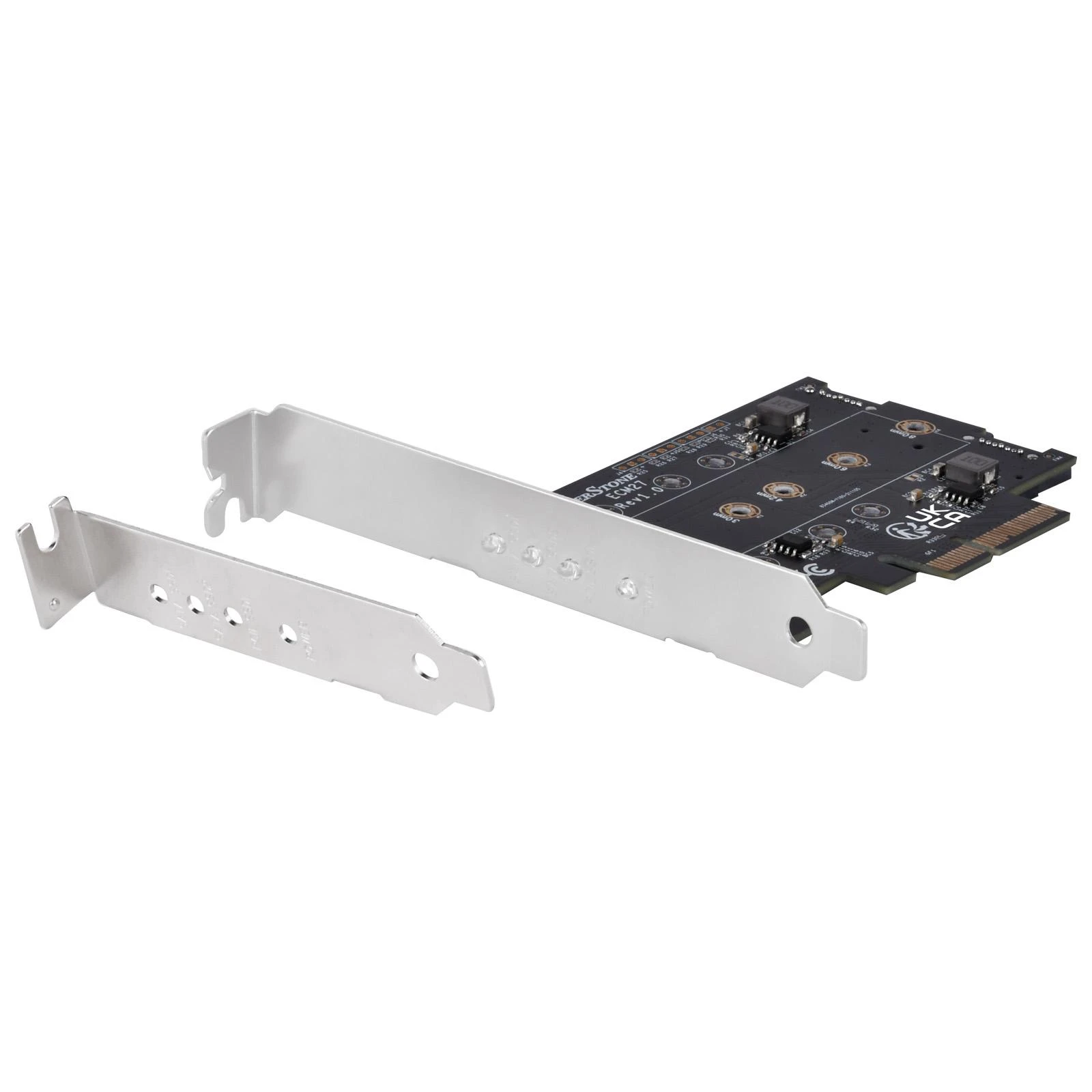 SilverStone Silverstone SST-ECM27 M.2 / SATA adapteris, PCIe 4.0, 1x M-Key, 2x SATA 6G – žemo profilio