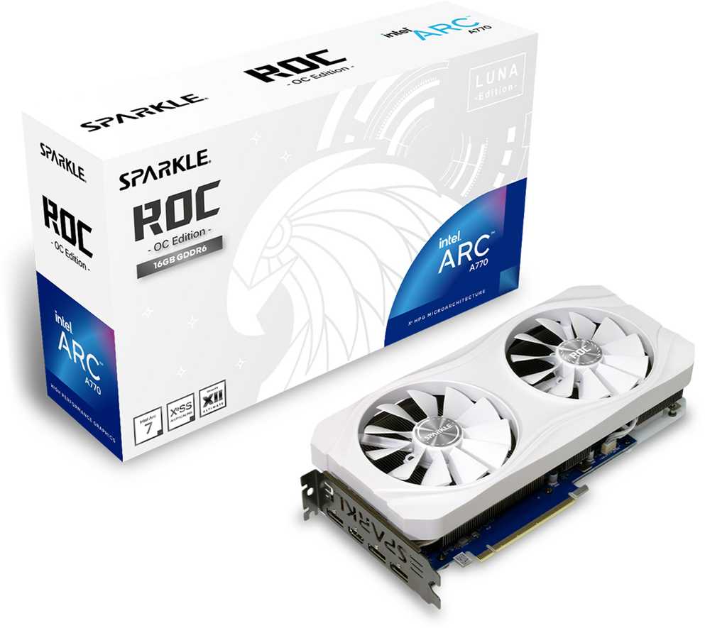 Sparkle Intel Arc A770 ROC Luna 16GB WH vaizdo plokštė