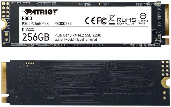 Kietasis vidinis diskas Patriot P300 M.2 PCIe Gen 3 x4 256GB SSD