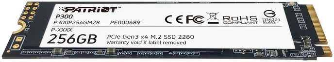Kietasis vidinis diskas Patriot P300 M.2 PCIe Gen 3 x4 256GB SSD