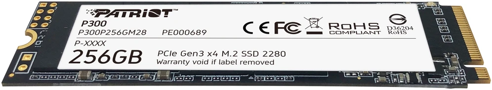 Kietasis vidinis diskas Patriot P300 M.2 PCIe Gen 3 x4 256GB SSD