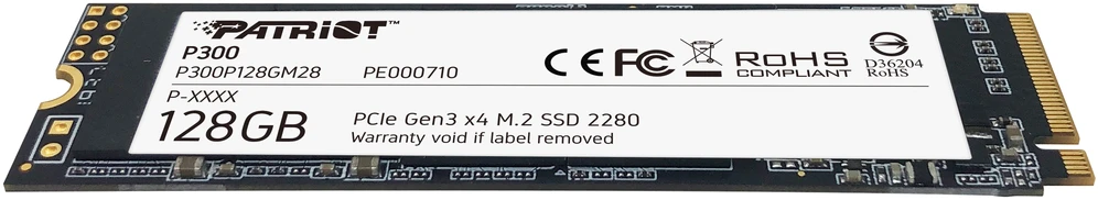 Kietasis vidinis diskas Patriot P300 M.2 PCIe Gen 3 x4 128GB SSD