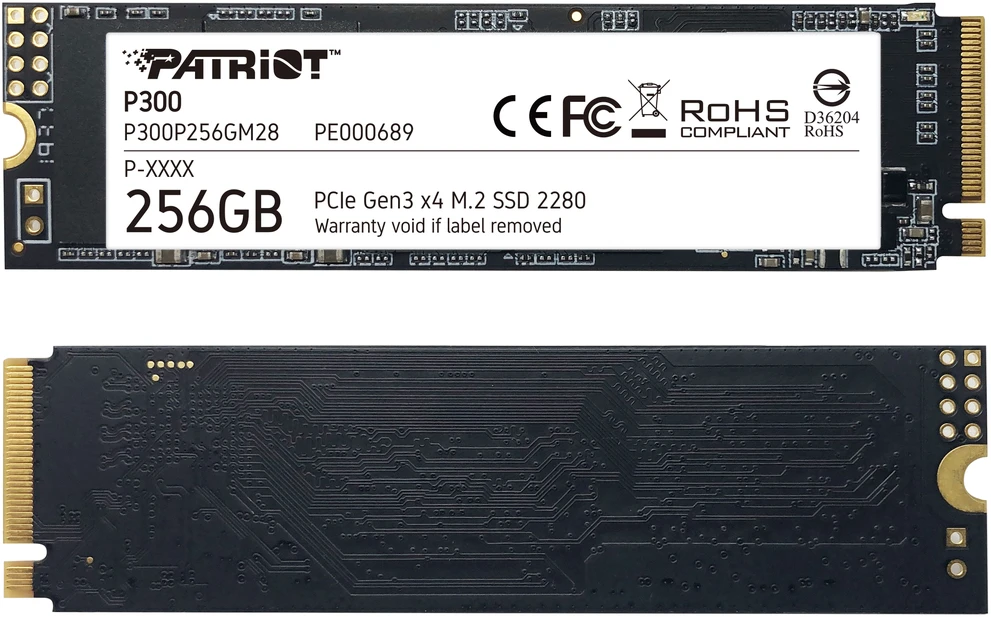 Kietasis vidinis diskas Patriot P300 M.2 PCIe Gen 3 x4 256GB SSD