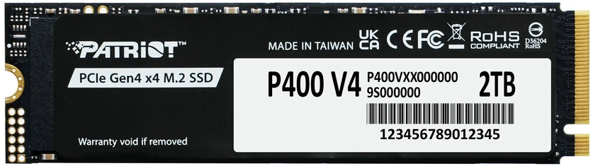 Patriot P400 V4 2 TB, SSD – PCIe 4.0 x4, NVMe 2.0, M.2 2280