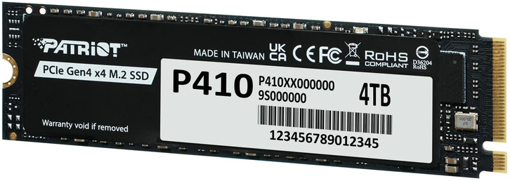 SSD diskas Patriot P410 4TB M.2 2280 PCI-E x4 Gen4 NVMe (P410P4TBM28H)