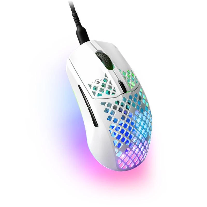 Žaidimų pelė SteelSeries Aerox 3 Snow 2022, Baltos spalvos