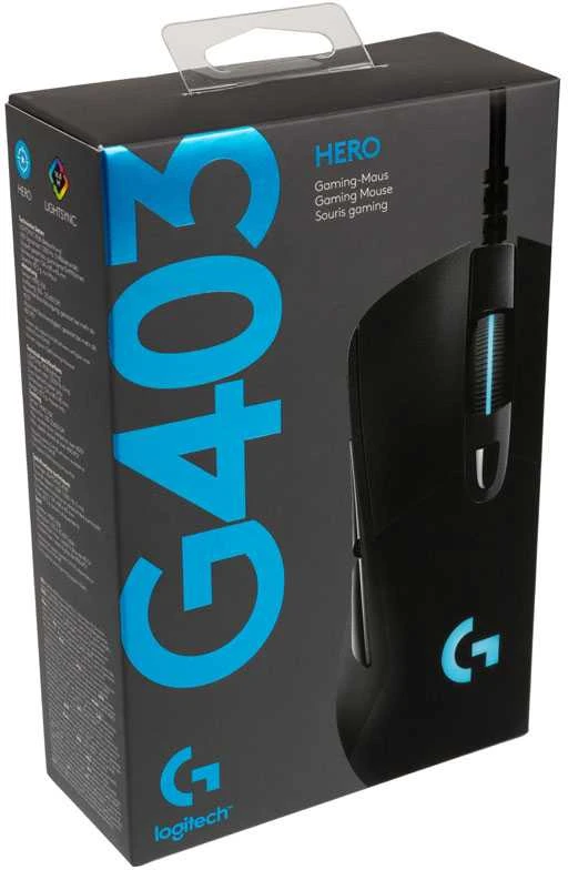 Laidinė pelė žaidimams Logitech G403 Hero, Lightsync RGB, Juodos spalvos