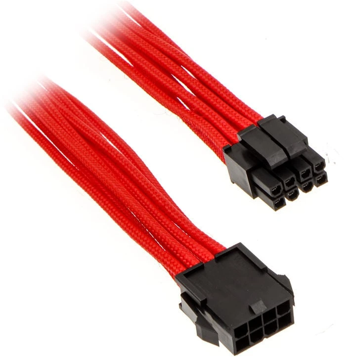 PHANTEKS 8-Pin EPS12V Extension 50cm – sleeved raudonos spalvos