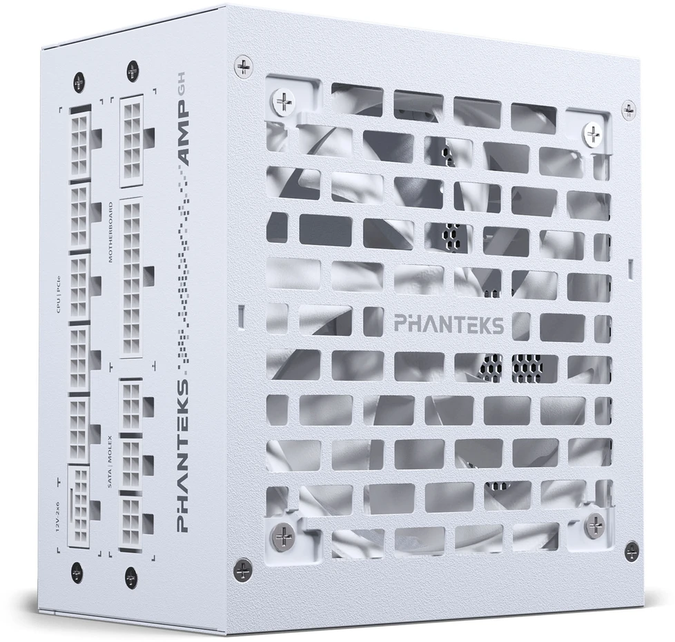 „Phanteks AMP GH 750W 80 PLUS Gold“ maitinimo šaltinis, PCIe 5.1, ATX 3.1 × 750 vatų, baltas