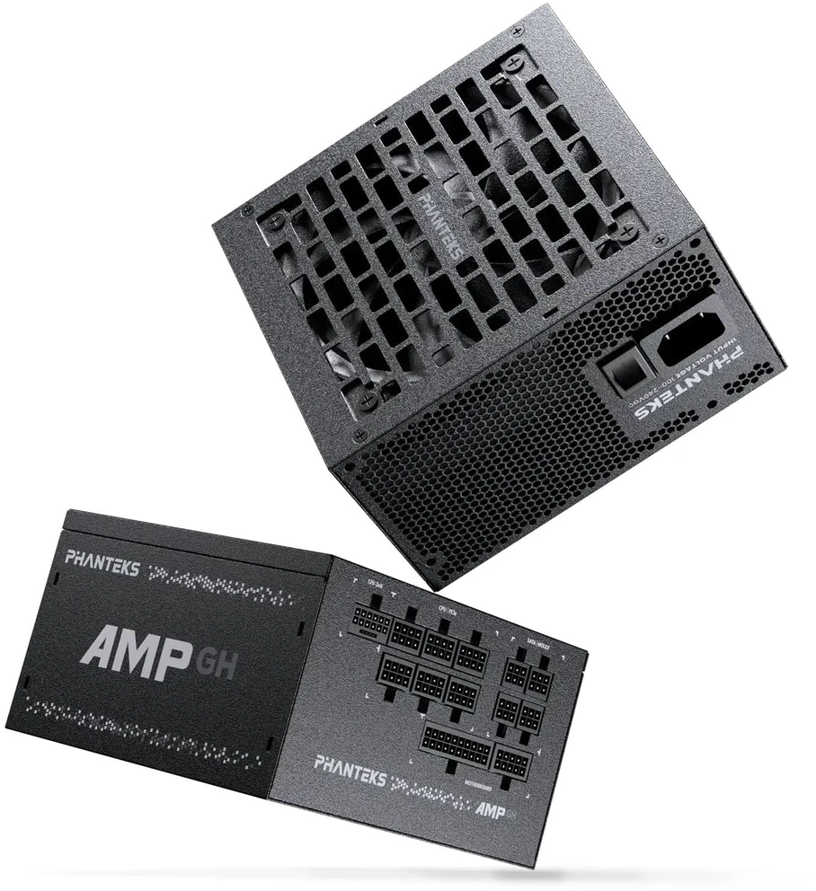 „Phanteks AMP GH V2 1000W 80 PLUS Platinum“ maitinimo šaltinis, PCIe 5.1, ATX 3.1 × 1000 vatų, Juodas