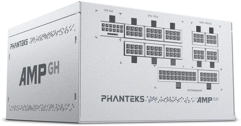 „Phanteks AMP GH V2 1200W 80 PLUS Platinum“ maitinimo šaltinis, PCIe 5.1, ATX 3.1 × 1200 vatų, Baltas