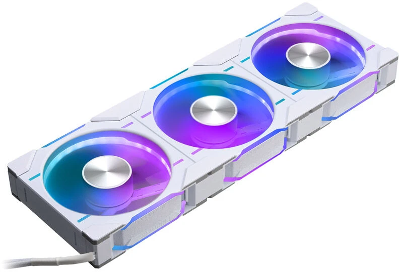 PHANTEKS D30 PWM atvirkštinis oro srautas D-RGB, 3 pakuotės - 120 mm, balta