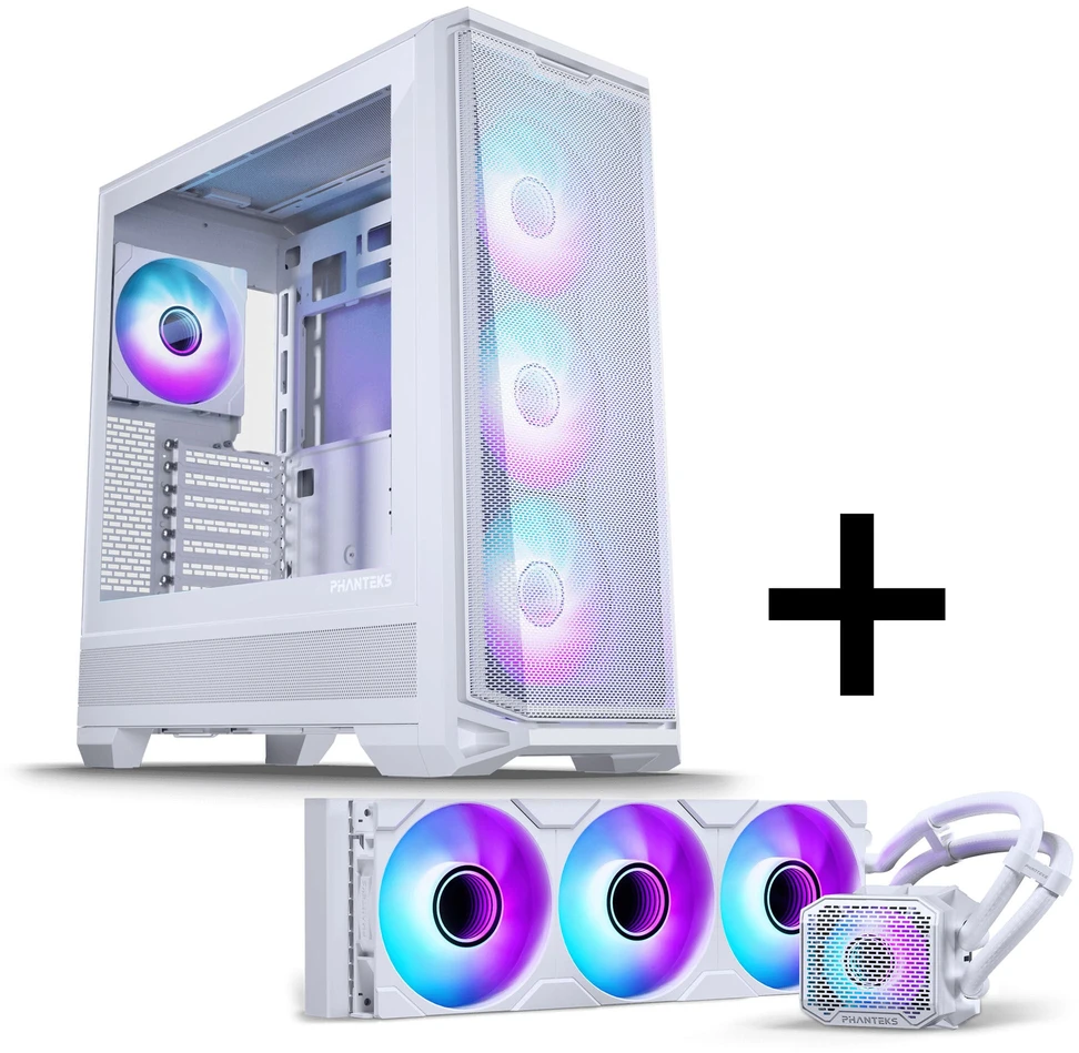 Phanteks Eclipse G400A PC Case + Glacier M25 Gen2 AiO Vanduo Cooling - Baltas