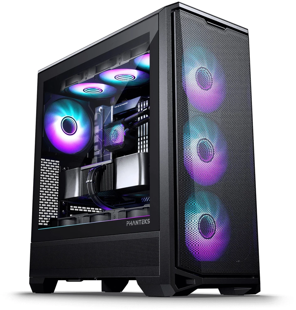 PHANTEKS Eclipse G400A PC-kompiuterio korpusas, Midi-Tower, E-ATX, Tempered Glass, D-RGB – juodos spalvos