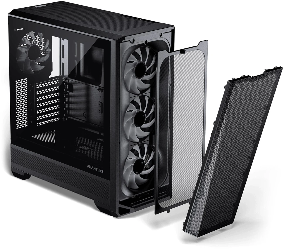 PHANTEKS Eclipse G400A PC-kompiuterio korpusas, Midi-Tower, E-ATX, Tempered Glass, D-RGB – juodos spalvos