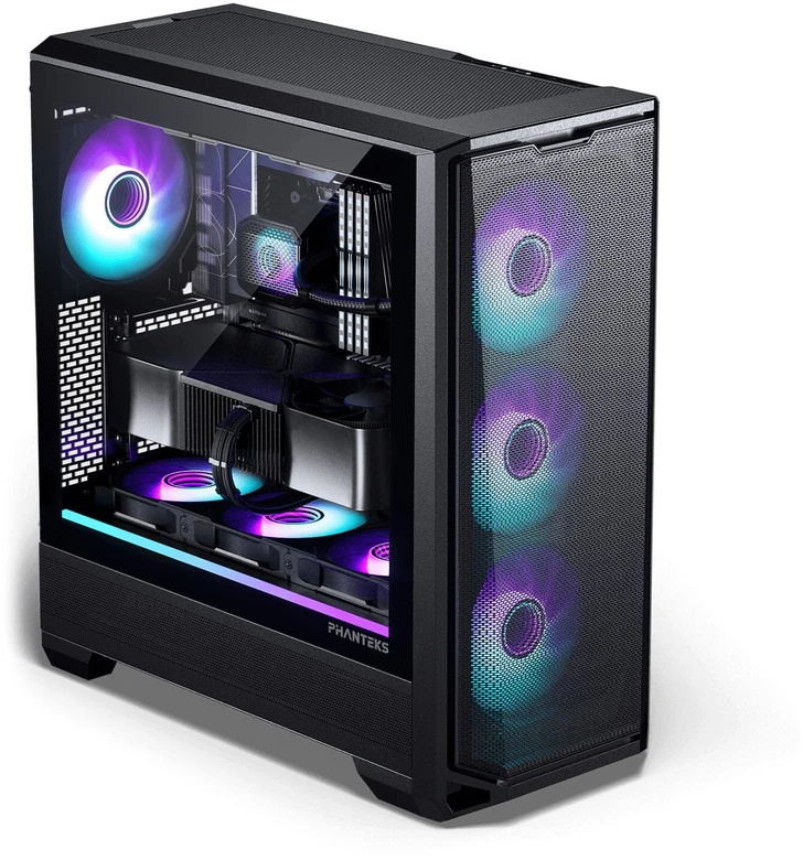 PHANTEKS Eclipse G400A PC-kompiuterio korpusas, Midi-Tower, E-ATX, Tempered Glass, D-RGB – juodos spalvos
