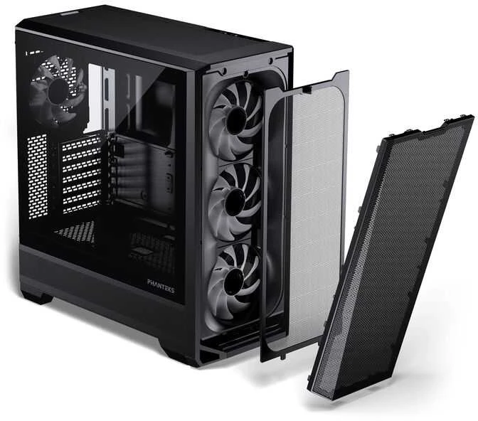 PHANTEKS Eclipse G400A PC-kompiuterio korpusas, Midi-Tower, E-ATX, Tempered Glass, D-RGB – juodos spalvos