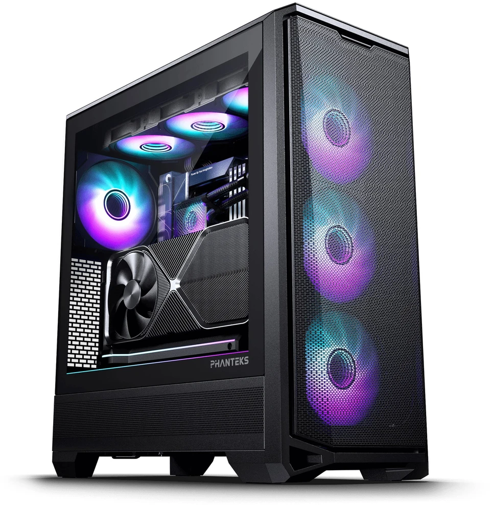 PHANTEKS Eclipse G400A PC-kompiuterio korpusas, Midi-Tower, E-ATX, Tempered Glass, D-RGB – juodos spalvos
