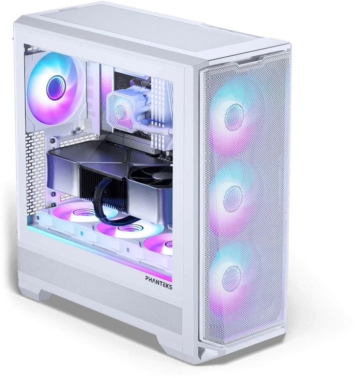 PHANTEKS Eclipse G400A PC kompiuterio korpusas, Midi-Tower, E-ATX, grūdintas stiklas, D-RGB – baltos spalvos