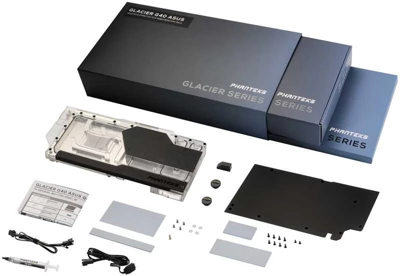 PHANTEKS Glacier G40 RTX 4090 Waterblock incl. Backplate for Asus, D-RGB – juodas