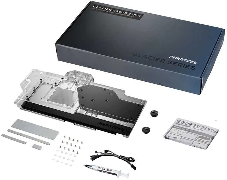 PHANTEKS Glacier G6000 STRIX GPU Vanduo Block, ASUS RX 6800/6900 Strix/TUF, D-RGB – juodas