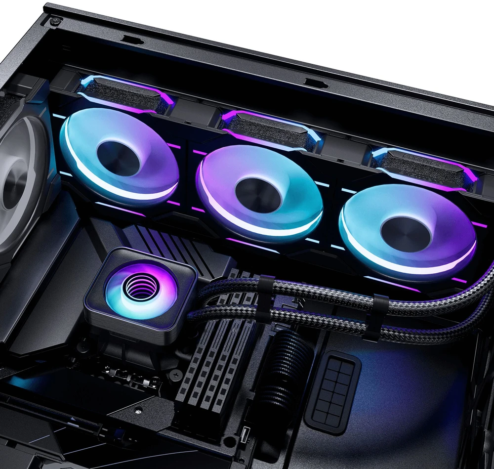 PHANTEKS Glacier One 360D30 X2 DRGB All-in-One Liquid Cooler – 360mm, juodos spalvos