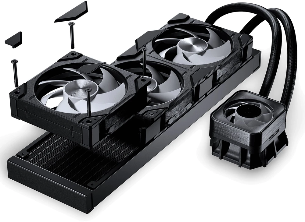 PHANTEKS Glacier One 360D30 X2 DRGB All-in-One Liquid Cooler – 360mm, juodos spalvos