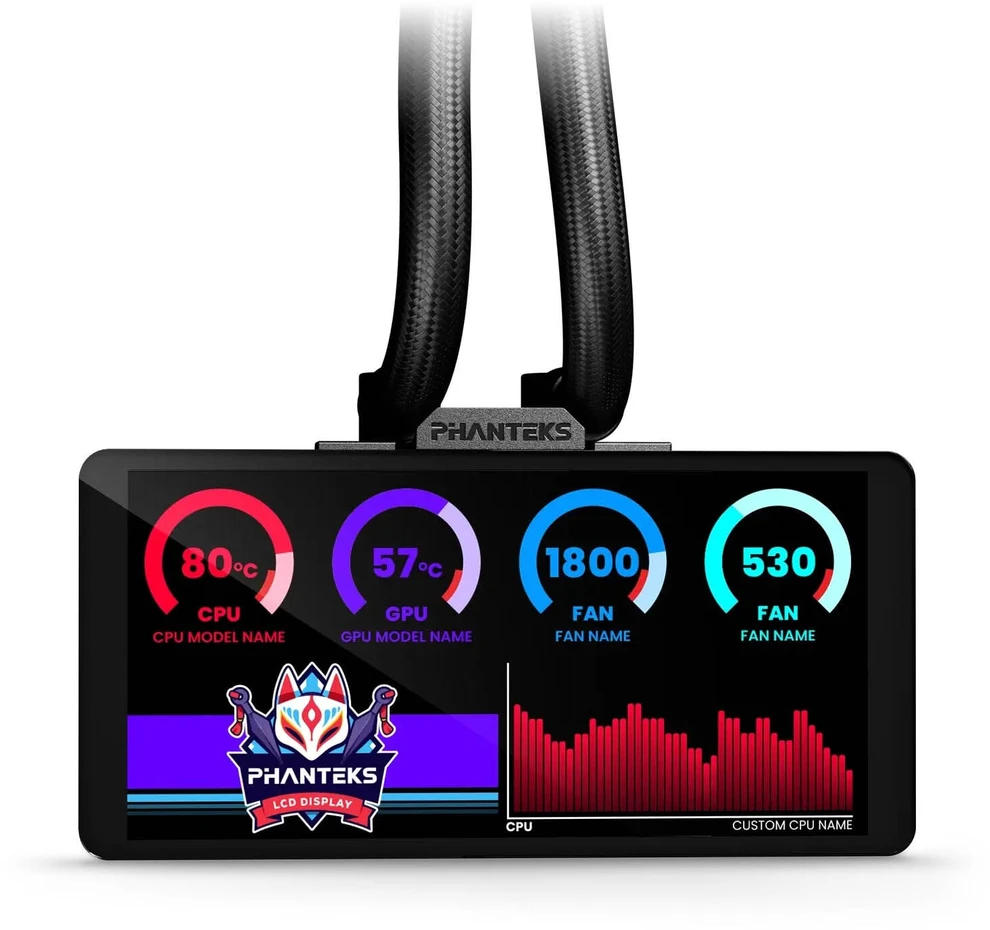 Phanteks Glacier One 360M25 LCD AiO Vanduo Cooling, 6-Inch Ekranas – 360mm, Juodas