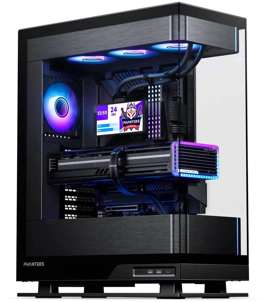 Phanteks Glacier One 360M25 LCD AiO Vanduo Cooling, 6-Inch Ekranas – 360mm, Juodas