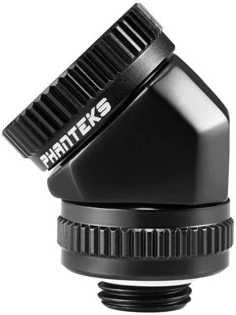 PHANTEKS Glacier rotacinis kieto vamzdžio jungiamasis elementas 16 mm 45 laipsnių G1/4 &8211; juodas