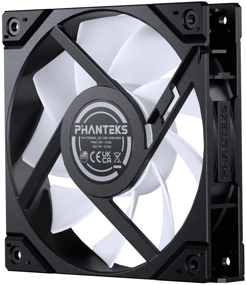PHANTEKS M25 Gen2 PWM D-RGB korpuso ventiliatorius – 120mm, juodos spalvos