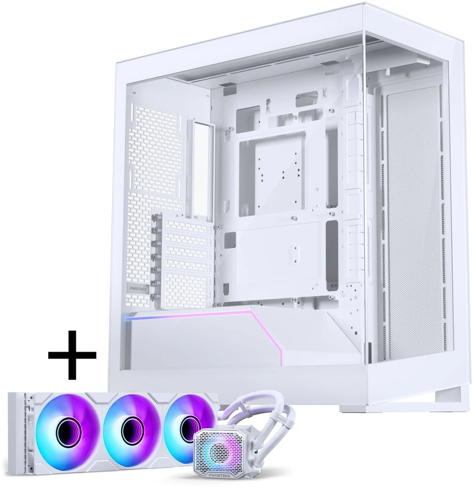 PHANTEKS NV-Serie NV5 MK2 ATX-Gehäuse, Tempered Glass, DRGB - Matte Baltas + Glacier One 360M25 Gen2 DRGB AiO Wasserkühlung - 360mm