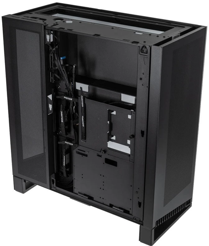 PHANTEKS NV Series NV7 E-ATX Case, Tempered Glass, ARGB- juodas + M25 Gen2 PWM D-RGB Fan 3-Pack - Reverse Blade, 140mm + DRGB Kit