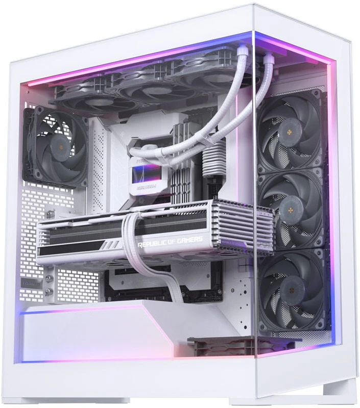 „Phanteks NV5 Premium DRGB“ rinkinys + maitinimo šakotuvas, 3 išoriniam rėmui, 1 pagrindinės plokštės kabelio dangtelis – baltos spalvos