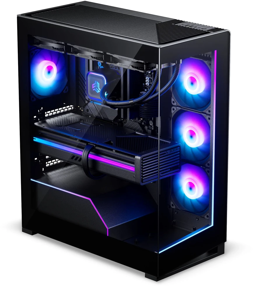 Phanteks NV5X PC dėklas, Mid-Tower, E-ATX, grūdintas stiklas, ARGB – juodas